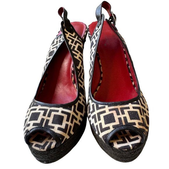 Banana Republic  Espadrille Wedge  Black Cream  Size 9.5 - Picture 2 of 14